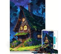 The Witch Cottage Jigsaw Puzzles 1000 Piece for Adults Mental Logic Toy Peaceful Fun Firm Cut Cherished Gift (50x75cm)