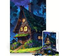 The Witch Cottage Jigsaw Puzzles for Adults 1000 Piece Memory Boost Cozy Time Pattern Assembly Santa Wish List (38x26cm)