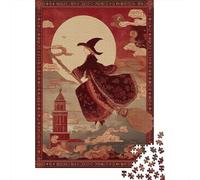 The Witch Flew Across on A Bush BroomJigsaw Puzzles 1000 Pieces for Adults Puzzle Educational Games