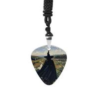 The Witch of Darkness Guitar Pick Holder Necklace for Women, Personalized Bass Pick Pendant for Men, Rock Music Picks Necklace with Chain for Party, Music Inspired Gift