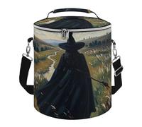 The Witch of Darkness Lunch Bag, 15L Portable Leakproof Picnic Basket with Shoulder Strap, Insulated Picnic Cooler Bag for Camping, Beach, Hiking & Groceries