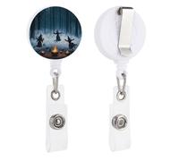 The Witch of The Forest Retractable Badge Reel - Personalized ID Name Badge Holder with Lanyard Cute Badges Reel Holder Round Nurse Doctor Name Tag Badges Clip for Work