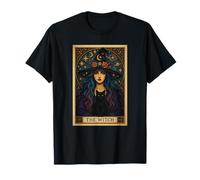 The Witch Tarot Card Halloween Cat Gothic Woman Witchy Vibes T-Shirt