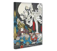 The Witch & the Skeleton by Utagawa Kuniyoshi Canvas Print | Gallery Wrapped 30mm Frame Wall Art | 30x20 inches | Ready to Hang | Asian Horror Picture | Living Room Bedroom Lounge Office