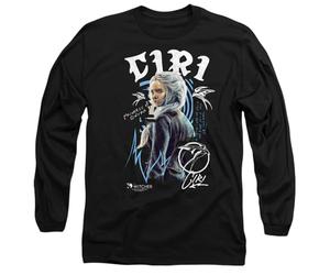 The Witcher - Ciri Graffiti Unisex Long Sleeve T Shirt, Black, Medium