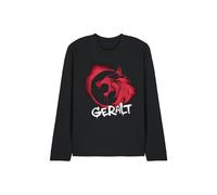 The Witcher Geralt Graffiti Spray Long Sleeve T-Shirt, Black | Size: Small The Witcher Black S