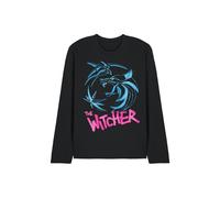 The Witcher Graffiti Spray Crest Long Sleeve T-Shirt, Black | Size: Medium The Witcher Black M