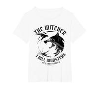 The Witcher I Kill Monsters T-Shirt, Women's Plus, White, 4X