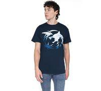 The Witcher Logo Silhouette Unisex T Shirt, Navy, XXXX-Large, 4XL