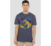 The Witcher Rainbow Paint Crest T-Shirt, Navy | Size: Large The Witcher Navy L