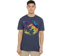 The Witcher Rainbow Paint Crest Unisex T Shirt, Navy, Large