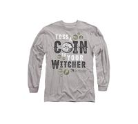 The Witcher - Toss A Coin To Your Witcher Long Sleeve T-Shirt, Heather Grey | Size: Medium The Witcher Grey M