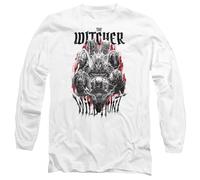The Witcher Wild Hunt Unisex Long Sleeve T Shirt, White, XL