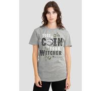 The Witcher Women's - Toss A Coin To Your Witcher T-Shirt, Heather Grey | Size: Large The Witcher Grey L