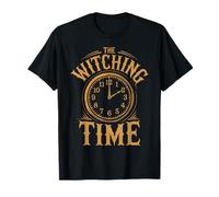 The Witching Time Spooky Halloween Clock Design Bewitching T-Shirt