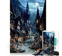 The Witching Village Jigsaw Puzzles 1000 Pieces for Adults Memory Boost Warm Time Image Assembly Fine Art Piece (38x26cm)