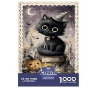 The Witch's Cat Jigsaw Puzzles Puzzle for Adults Kids. 1000 Piece Great Gifts Challenge Toy Educational Game Home Decoration for Adults& Kids Age 14 Years Up 70x50cm/1000pcs