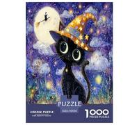 The Witch's Cat Jigsaw Puzzles Puzzle for Adults Kids. 1000 Piece Great Gifts Challenge Toy Educational Game Home Decoration for Adults& Kids Age 14 Years Up 70x50cm/1000pcs