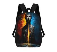 The Witness of Division - The Face Split by Fire And Silence Backpack 3D Printed Children's School Backpack for Kids High Capacity Travel Rucksacks Book Bags Kids School Bag Back Pack 17inch