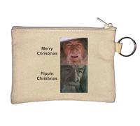 The Wizard is Merry Christmas, not Pip Christmas Meme Key Chain Coin Purse Beige