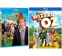 The Wizard of Oz & Willy Wonka & the Chocolate Factory Musical Blu Ray Set / Classic Family Movie Bundle Double Feature