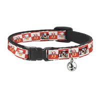 The Wizarding World of Harry Potter Cat Collar, Breakaway Collar with Bell, Harry Potter Finest Butterbeer Logo and Mug Checker Red White, 8.5 to 12 Inches 0.5 Inch Wide