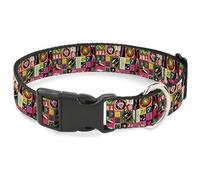 The Wizarding World of Harry Potter Pet Collar, Dog Collar Plastic Buckle, Harry Potter Deck The Holidays Christmas Collage Multi Color, 15 to 24 Inches 1.0 Inch Wide