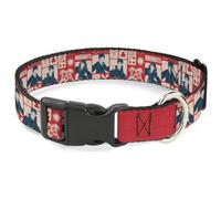 The Wizarding World of Harry Potter Pet Collar, Dog Collar Plastic Buckle, Harry Potter Hogwarts The Golden Trio Magic Collage Reds, 7 to 8.5 Inches 0.5 Inch Wide