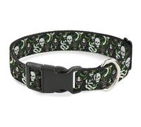 The Wizarding World of Harry Potter Pet Collar, Dog Collar Plastic Buckle, Harry Potter Slytherin Camo and Title Logo Greens, 20 to 31 Inches 1.5 Inch Wide