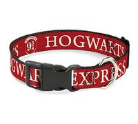 The Wizarding World of Harry Potter Pet Collar, Dog Collar Plastic Buckle, Hogwarts Express 9 3/4 Red White, 13 to 17 Inches 1.5 Inch Wide