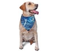 The Wolf And The Owl Moonlight Printed Graphic Pet Triangle Scarf For Dogs & Cats, Adjustable Cute Pet Bandana For & Photo Shoots