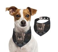 The Wolf By The River Reversible Cotton Dog Bandanas - Adjustable Small Large Dog Drool Bib For Birthday Wedding - Double Side Print