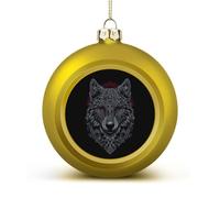 The Wolf for Pattern Christmas Baubles Hanging 2PCS