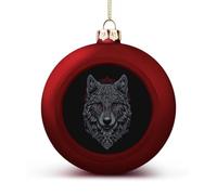 The Wolf for Pattern Christmas Baubles Hanging 4PCS