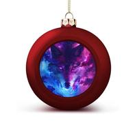 The Wolf in A Galaxy Christmas Ornaments Balls Print Crafts Decorations Xmas Balls Outdoor Garden Decor