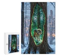 The Wolf in The Hole in The Tree 1000 Jigsaw Puzzle Puzzle Fun Challenging Family Activity Adult 1000 Piece Puzzle Great Gift Idea 1000 PCS