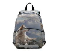 The Wolf Lying on The Mountain Kids Backpack for Toddlers, Kid's Backpack for Boys Girls, Kindergarten Preschool Nursery Travel Bag