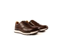 The Wolf Men's Westminster Leather Smart Trainers in Dark Brown | Size: 9 The Wolf Dark Brown 9