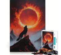 The Wolf of The Burning World Jigsaw Puzzles for Adults 1000 Piece Memory Boost Cozy Time Pattern Assembly Santa Wish List (38x52cm)