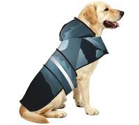 The Wolf On A Full Moon Night Dog Raincoat With Adjustable Waterproof Pet Clothes, Lightweight Dog Rain Jacket Featuring Reflective Strip For Outdoor Walking And Hiking