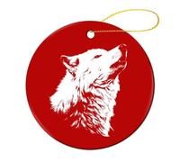 The Wolf Round Decor Hanging Ornament 4 Pcs