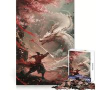 The Wolf Samurai Jigsaw Puzzles for Adults 1000 Pieces Brain Challenge Toy Quiet Fun Precise Cut Wall Art Decor (38x26cm)