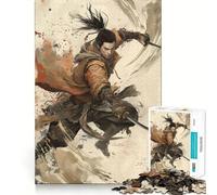The Wolf Samurai Jigsaw Puzzles for Adults 1000 Pieces Brain Challenge Toy Quiet Fun Precise Cut Wall Art Decor (50x75cm)