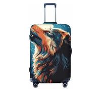 The Wolf Under The Moon Elastic Travel Luggage Cover Suitcase Protector, Print Suitcase Baggage Cover Anti-Scratch