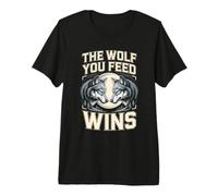 The Wolf You Feed Wins Wolves Pack Premium T-Shirt