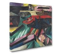 The Wolves by Franz Marc Canvas Print | Gallery Wrapped 30mm Frame Wall Art | 20x20 inches | Ready to Hang | Modern Picture | Living Room Bedroom Lounge Office