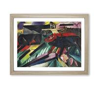 The Wolves By Franz Marc Classic Painting Framed Print | A3 Oak Framed Wall Art | Ready to Hang | Classic Historical Picture | Living Room Bedroom Lounge Office