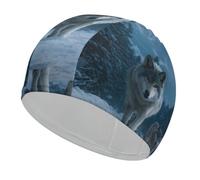 The Wolves on A Winter Night Elastic Swim Cap for Women Men | Swimming Hat for Long Short Hair Gift for Swimmers