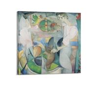 The Woman at The Well - by Diego Rivera Painting Art Posters Wall Art Canvas Aesthetic Music And Movie Decoration Living Room Bedroom 28x28inch(70x70cm) Frame-style