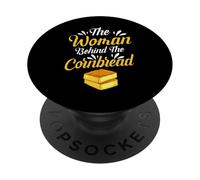 The Woman Behind The Cornbread Funny Baking Mom PopSockets Adhesive PopGrip